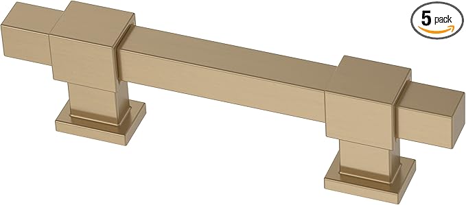 Franklin Brass Adjusta-Pull (5-Pack) Adjustable Drawer Pulls | Fits 1-3/8 to 4 Inch Hole Centers | Champagne Bronze Cabinet Handles| Square Bar P44367-CZ-B
