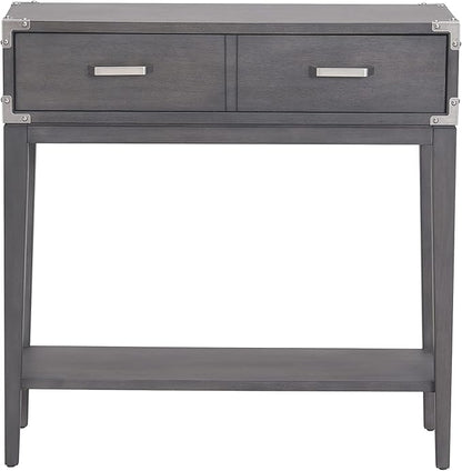 Leick Home 24032 Beckett One Drawer Hall Stand with Shelf for Living Room, Hallway, Entryway, Anthracite/Pewter