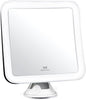 Fancii 10X Magnifying Lighted Makeup Mirror - Daylight LED Vanity Mirror - Compact, Cordless, Locking Suction, 6.5" Wide, 360 Rotation, Portable Illuminated Bathroom Mirror (Square)