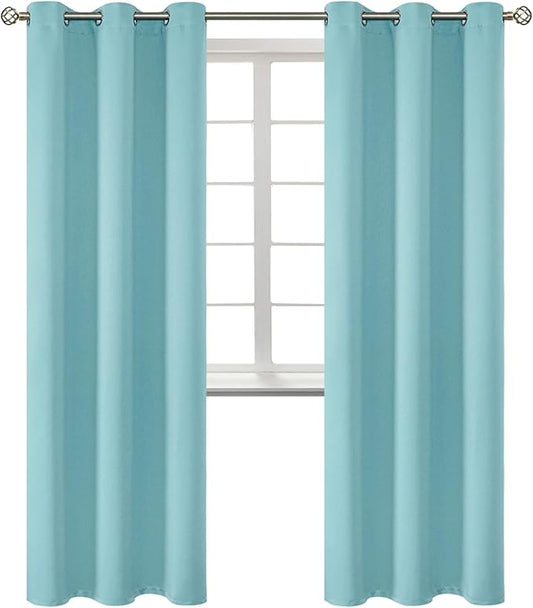 BGment Blackout Curtains - Grommet Thermal Insulated Room Darkening Bedroom and Living Room Curtains, Set of 2 Panels (42 x 84 Inch, Baby Blue)