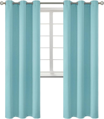 BGment Blackout Curtains - Grommet Thermal Insulated Room Darkening Bedroom and Living Room Curtains, Set of 2 Panels (46 x 84 Inch, Baby Blue)