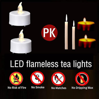 LED Tea Lights Candles- 100PACK Warm White Flameless Candles Realistic and Bright Flickering Long Lasting 200Hours for Holiday Celebration,Party,Home Decoration Warm Yellow,Battery Operated