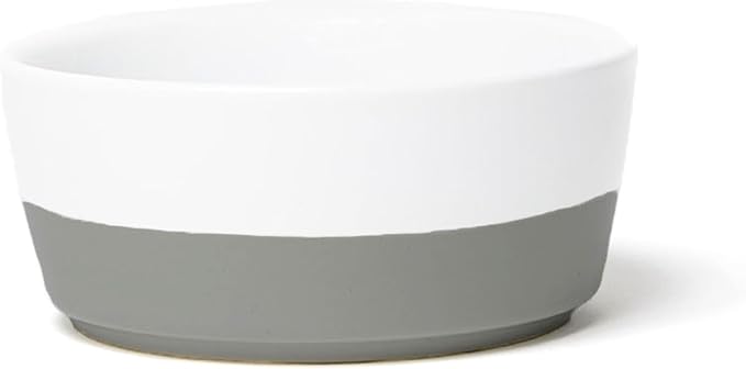 Waggo Dipper Ceramic Dog Bowl for Small and Large Breeds - Heavyweight and Durable Pet Food and Water Dish Crock, Dishwasher Safe, Modern (Dolphin, Large)-Mewly Pet