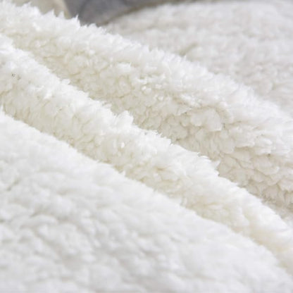 NANPIPER Sherpa Blanket Warm Blankets for Winter Super Soft Fuzzy Flannel Fleece/Wool Like Reversible Velvet Plush Couch Blanket Lightweight(Light Grey Throw Size 50"x60")