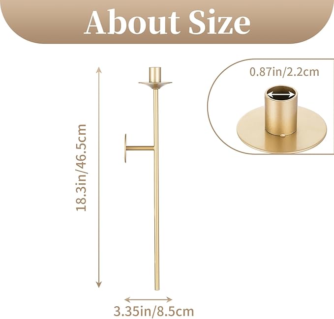 Sziqiqi Wall Candle Holder Gold: Candle Sconces Wall Decor Set of 2 for Dining Room Wall Hanging Candle Sticks Holder for Living Room Fireplace