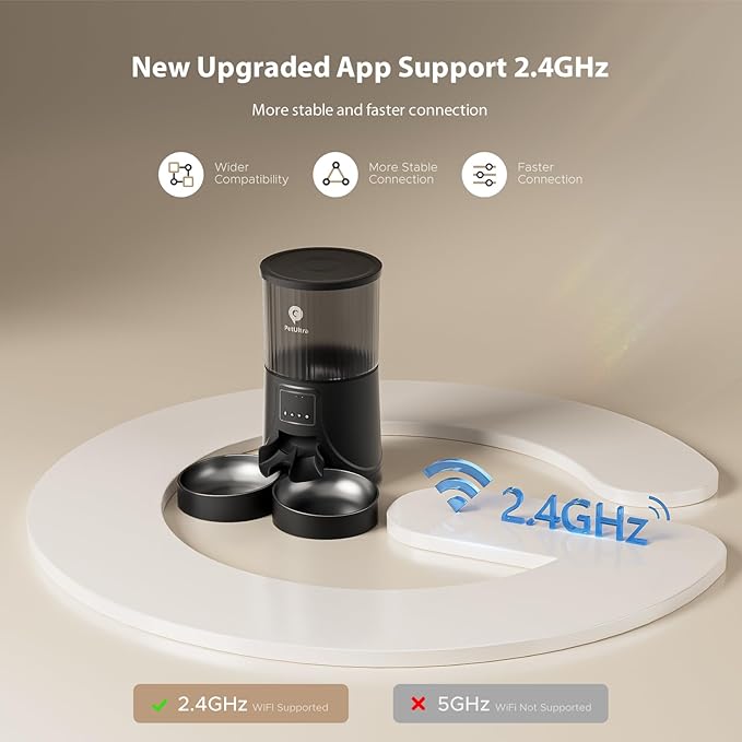 Automatic Cat Feeder for 2 Cats: Cat auto 2.4G WiFi - Timed Smart App Control 1-10 Meals| Automatic Pet Feeder for Cats and Small Dog Indoor- Dual Power& Detachable Clean-Mewly Pet