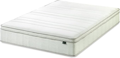 ZINUS 12 Inch Foam and Spring Mattress, Full, CertiPUR-US Certified Foams, Mattress in A Box, White