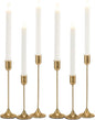 Candlestick Holders, Taper Candle Holders Set of 6, Vintage Gold Candle Sticks Holder Decor for Table Centerpiece, Fireplace Mantel, Weddings & Housewarming Décor with Gift Box