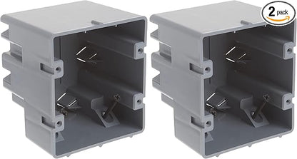 Southwire Device Box, Two Gang | Depth Adjustable | Heavy Duty 42lb | Gray | Pack of 2