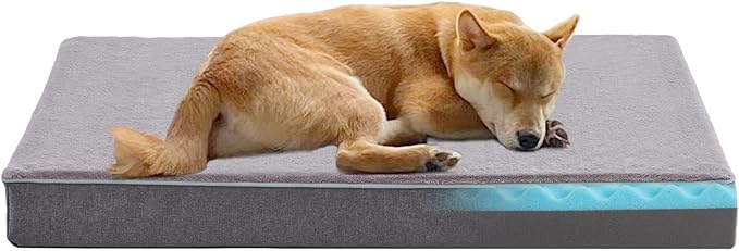 Cooling Dog Beds for Large Dogs, Orthopedic Memory Foam Dog Bed, Large Pet Beds with Washable Cover, Ideal for Arthritic Dogs Up to 65Lbs-Mewly Pet