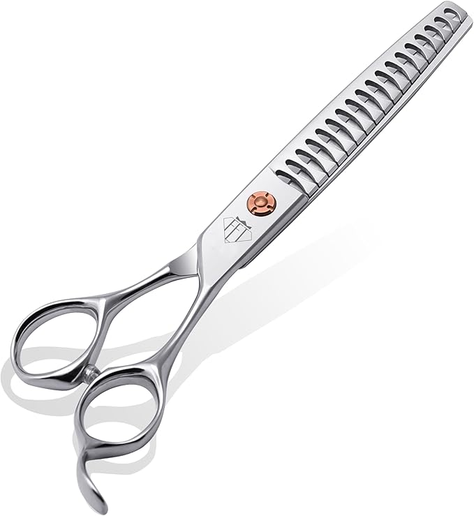 Dog Grooming Scissors: 7 inch Pet Chunker Shears Made Of Japanese 440c Advanced Stainless Steel Professional Grooming Scissors for Dogs Cats and Other Pets-Mewly Pet