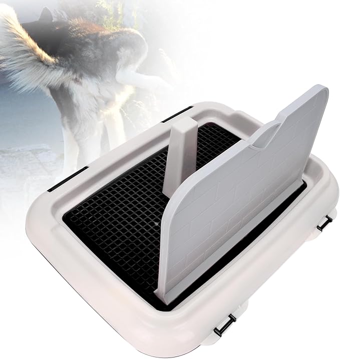 Indoor Dog Potty Tray - Miniature Poodle Pad Holder, Anti-Slide Plastic Potty for Small & Medium Dogs (Black)-Mewly Pet