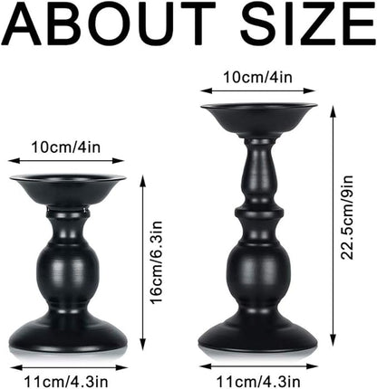 Retro Iron Candle Holder Cylindrical Candle Holder Table Candle Holder for Wedding, Festival and Birthday Candlelight Dinner Decorative Light Home Décor Ornament Wedding Table Ornament (2Pcs)