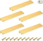 uxcell Cabinet Finger Edge Pull, 5pcs 150mm / 5.91" Aluminum Alloy Back Mount Hidden Cabinet Pulls Concealed Handle for Home Kitchen Drawer Cabinet, Gold