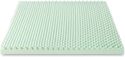 Best Price Mattress 4 Inch Egg Crate Memory Foam Mattress Topper with Calming Green Tea Infusion, CertiPUR-US Certified, Twin XL