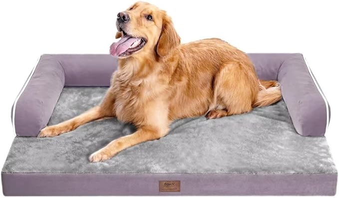 Orthopedic Large Dog Bed Washable, Orthopedic Dogs Bed with Removable Bolsters, Washable Dog Beds Cover for Extra Large Dogs, Waterproof Pet Beds and Non-Slip Bottom-Mewly Pet