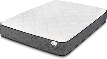 Amazon Basics Memory Foam Mattress, Twin Size Mattress, Hybrid, 10-Inch, Medium Feel, Motion Isolation Springs, White/Gray