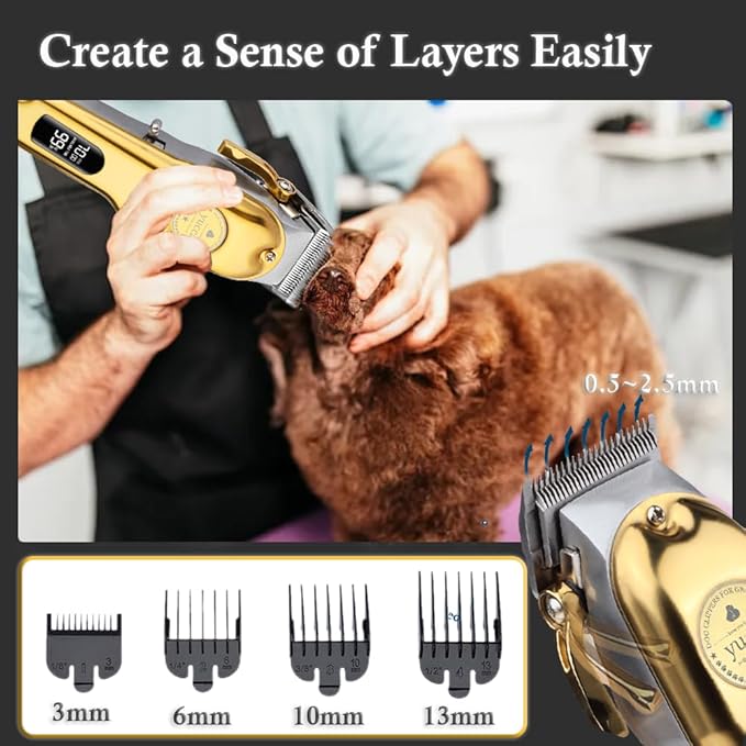 Yucca Dog Grooming Clippers for Thick Coats, Cordless, Professional Animal Clippers with 7000 RPM Powerful Motor-Mewly Pet