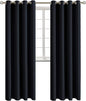 BGment Blackout Curtains - Grommet Thermal Insulated Room Darkening Bedroom and Living Room Curtains, Set of 2 Panels (52 x 108 Inch, Black)