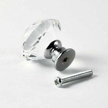 12pcs Diamond Shape Crystal Glass 30mm Drawer Knob Pull Handle Usd for Cabinet, Drawer