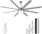 YUHAO 72 Inch Brushed Nickel Ceiling Fan with Light and Remote Control.Noiseless,Dimmable,3CCT,6 Speeds Reversible, DC Ceiling Fans for Indoor or Covered Outdoor