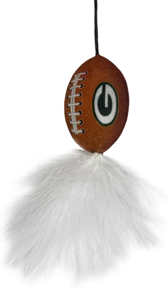 NFL Green Bay Packers Cat Tunnel Tube Toy with Plush Football Catnip and Feathers Collapsible Tunnel for Cats to Play, Peek and Hide, Sporty & Fun Cat Tunnel Toy with Team Logo All-Over Design!-Mewly Pet