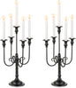 Black Candelabra Halloween Decorations: 20 Inches Gothic Candle Holder 5 Arm Metal Candlestick Stand for Table Fireplace Victorian Decor Set of 2