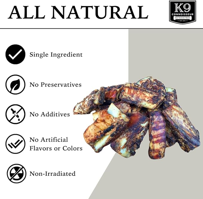 K9 Connoisseur Single Ingredient Dog Bones Made in USA for Small Breed Dogs All Natural Meaty Beef Chew Treat Bone Best for Puppies Up to 15 Pounds (8 Pk of 5 Ribblets)-Mewly Pet