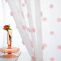 MYSKY HOME Pom Pom Sheer Curtains for Girls' Bedroom & Nursery - Pink, 72 Inch Long, 2 Panels, Light Filtering, Rod Pocket, Semi Window Drapes, 38 x 72 inch