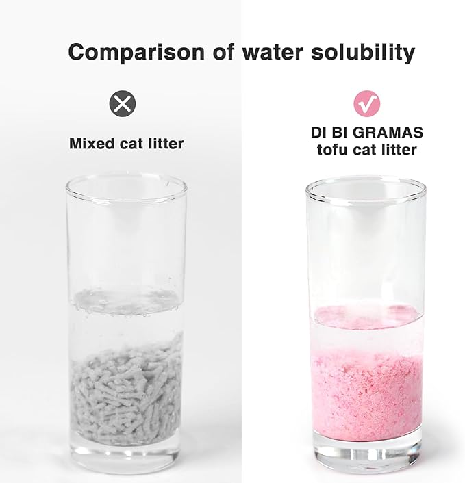 Cat Litter 12LB/2 Packs Dust-Free Clumping Tofu Cat Litter Quickly Absorb Odors Toilet Can Flush Into The Toilet Pure Natural tofu cat Litter (Peach)-Mewly Pet