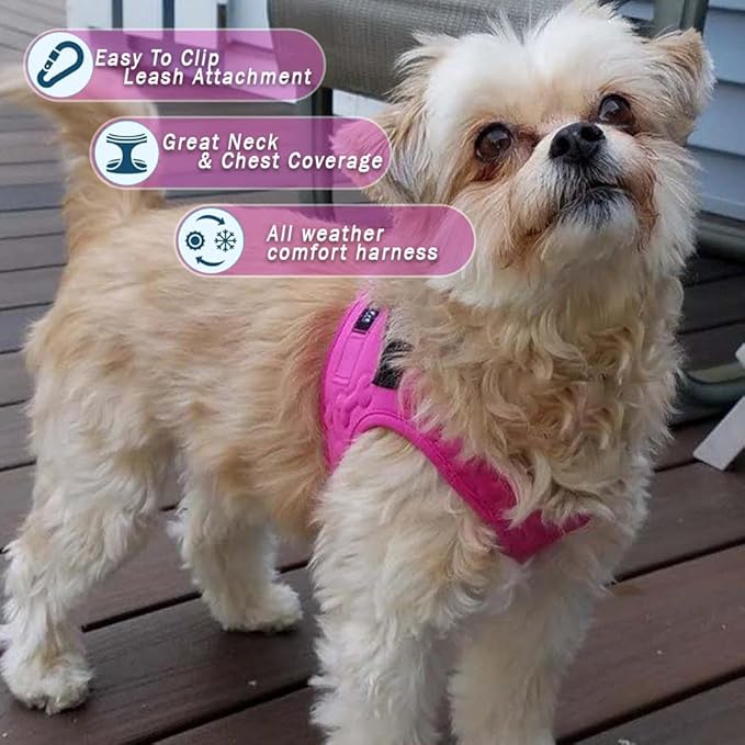 Comfort Fit Dog Harness No Pull No Escape Harness Adjustable Buckles Soft Padded Reflective Choke Step in Dog Vest with Easy Control Handle for Small Medium Large Dogs & Puppies-Mewly Pet