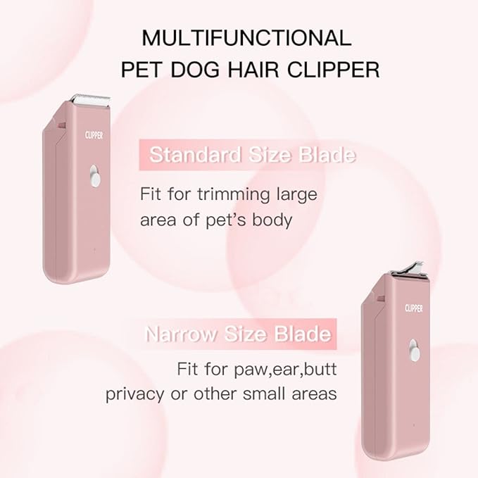 Dog Cat Home Hair Waterproof Clipper Portable Electric USB Rechargeable Pet Grooming Tools Low Noise Shaver Cordless Trimmer for Small and Large Pets-Mewly Pet