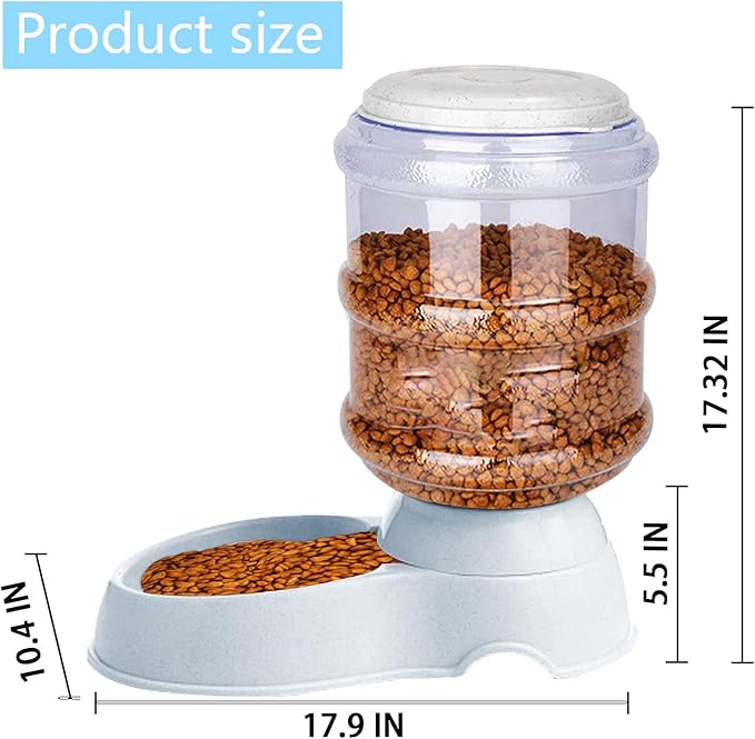 Automatic Dog Feeders, Dog Feeder Dispenser for Large Dogs, 3 Gallon Gravity Automatic Dog Cat Feeder Station, Dry Food Storage Container Bowl for Adult Dogs-Mewly Pet