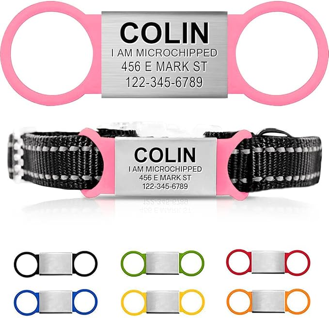 Personalized Dog Name Tag - No Noise - Engraved & Slide On - Custom Collar Tags for Small, Medium, Large Dogs & Cats-Mewly Pet