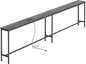 SUPERJARE 102.4 Inch Sofa Table with Power Outlets and USB-C Port, 5.9 Inch Narrow Console Tables, Entryway Hallway Couch Tables with Storage, Behind Sofa, Small Spaces, Living Room, Grey