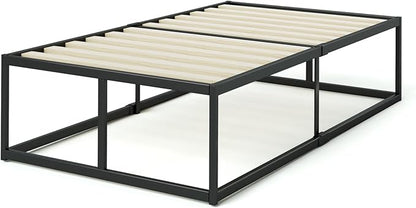 Zinus Joseph 18 Inch Platform Bed Frame, Wood Slat Support, No Box Spring Needed, Eco Friendly WonderBox(TM) Packaging, Easy Assembly, Black, Twin