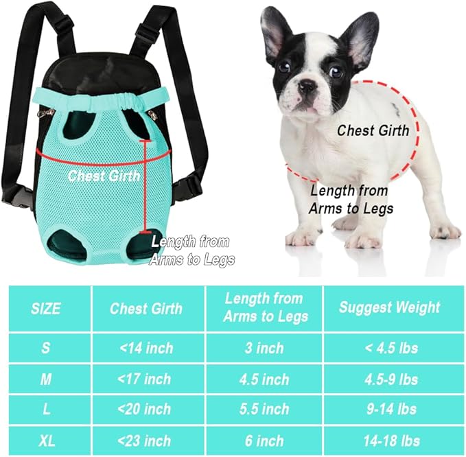 FEimaX Dog Carrier Backpack Pet Legs Out Front Cat Travel Bag, Adjustable Puppy Backpacks Carriers Hands-Free for Small Medium Dogs Cats Hiking Traveling Camping Daily Walking-Mewly Pet