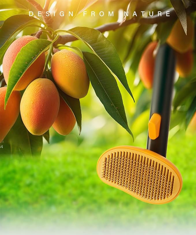Self-Cleaning Dog & Cat Slicker Brush, Skin Friendly Deshedding Grooming Tool for Long or Short Haired Dogs Cats Rabbits, Dog Shedding Brush with Release Button - Mango-Mewly Pet