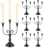 Romadedi Candelabra Black Candle Holders: 3 Arm Halloween Candlestick Holder11.8 Gothic Home Decor for Party Table Centrepiece Mantel Christmas, Set of 6