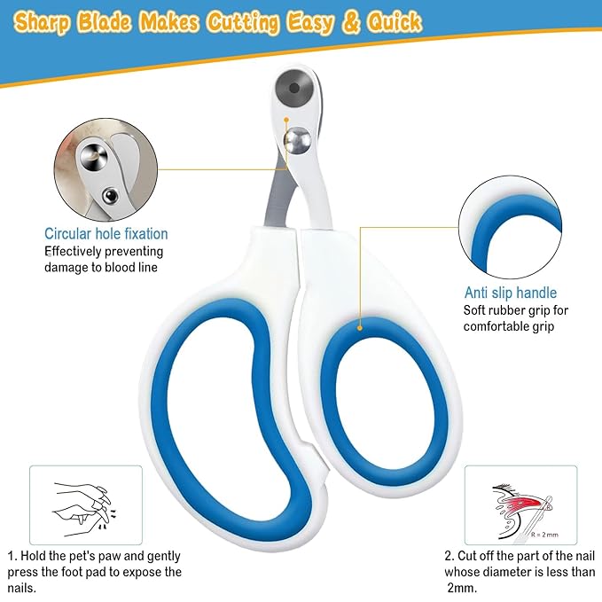 JIURUN Dog Grooming Hammock for Nail Trimming Cat Nail Clipper Hammock,Grooming Hammock for Small Dogs(Blue M)-Mewly Pet