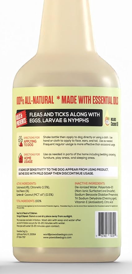 Shoo! Flea & Tick Spray for Dogs and Home | Plant Based, Natural Oils, Chemical Free Formula | Kills, Repels, Prevents | 16 oz (Citrus Burst)-Mewly Pet