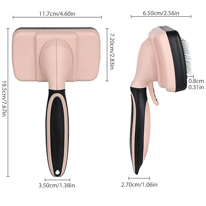 Skin-Friendly Grooming and Deshedding Brush for Dogs, Cats, and Puppies - Self-Cleaning, Easy to Use (Pink)-Mewly Pet