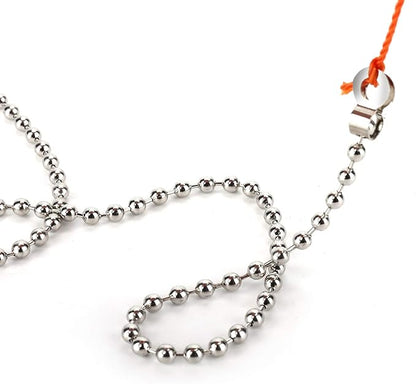 200 Inch Ceiling Fan Pull Chain, (Upgrade Rust Proof) 3.2mm Beaded Pull Chains Extension, Light Chain Pulls Extenders Great Pulling Force Stainless Steel with 24 Matching Connectors 2 Styles, By PSISO