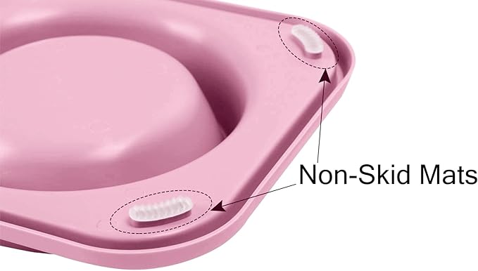 Cat Food Bowls, Cat Bowls Non-Skid and Non-Spill Silicone Pads with PP Stand, Removable Stainless Steel Food and Water Dishes for Cats, Small Size Dogs-Mewly Pet