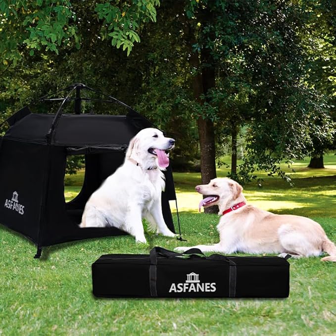 Outdoor Waterproof Pet Automatic Camping Tent, Pop up Cave Bed for Indoor Cats and Small Dogs, Portable Cat House Dog House, Black.-Mewly Pet