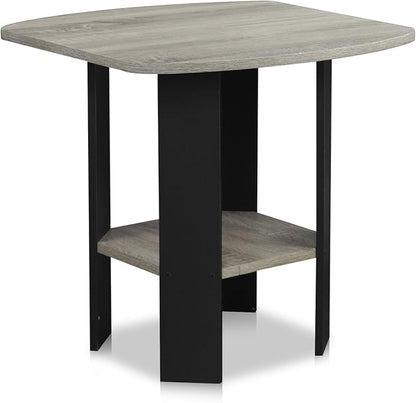 Furinno SIMPLE DESIGN Side Table, 2-Tier End Table, Open Shelves Night Stand, Bedside Table, for Living Room, Bedroom, French Oak