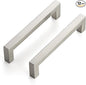 JOY DECOR 12 Pack Cabinet Handles, Brushed Nickel Cabinet Pulls, 5 Inch Kitchen Closet Handles Square Drawer Pulls Stainless Steel Drawer Hardware, 128mm Hole Centers