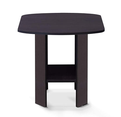 Furinno SIMPLE DESIGN Side Table, 2-Tier End Table, Open Shelves Night Stand, Bedside Table, for Living Room, Bedroom, Dark Walnut