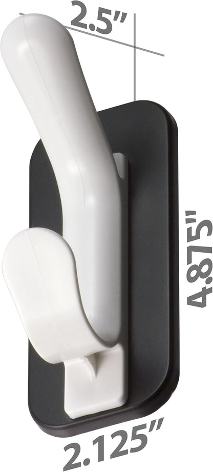 Officemate Magnet Plus Magnetic Double Coat Hook, Black/White (92522)