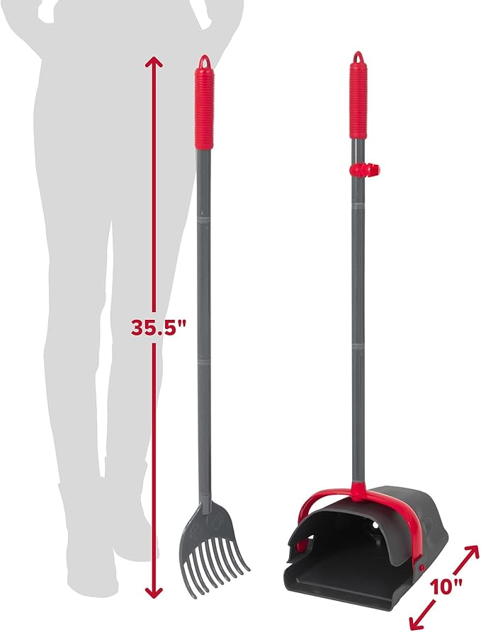 Arm & Hammer Pooper Scooper for Extra Large Dogs Heavy Duty, Outside Yard Dog Poop Scoop Pet Waste Clean Up with Bag Attachment - 2 Waste Bags Included-Mewly Pet